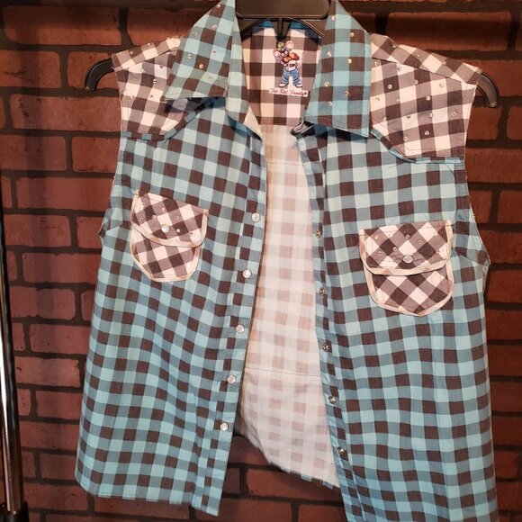 Fat Rat Family Gingham Rebel Pearl Snap Top - Picture 4 of 16
